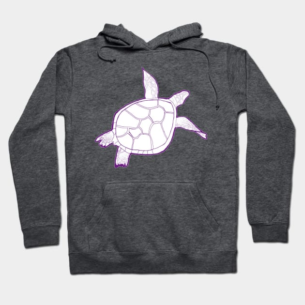 Dark purple swimming turtle Hoodie by Annalisseart24